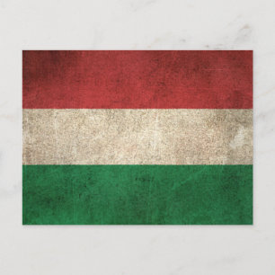 Vintage unfertige Flagge Ungarns Postkarte