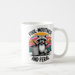 Vintage unflätig & wild Waschbär Retro-Spaß Kaffeetasse