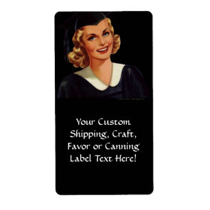 Vintage Uni Co-Ed Abschluss-Frau