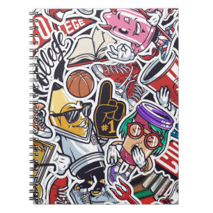 Vintage Uni, farblos, nahtlos mit Lüfter Notizblock