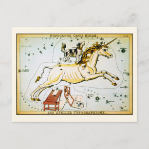 Vintage Unicorn-Sternkonstellation Postkarte