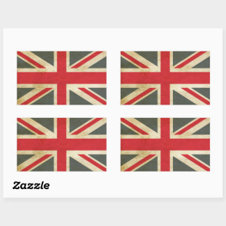 Vintage Union Jack britische Flagge Rechteckiger Aufkleber