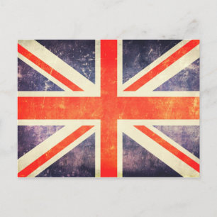 Vintage-Union-Jack-Flagge Postkarte