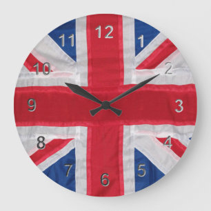 Vintage Union Jack Große Wanduhr