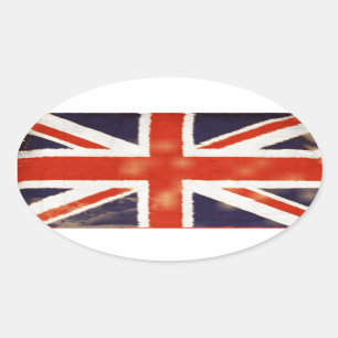 Vintage-Union-Jack-Oval-Aufkleber Ovaler Aufkleber