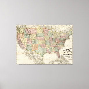 Vintage United Staaten Railroad Map (1907) Leinwanddruck