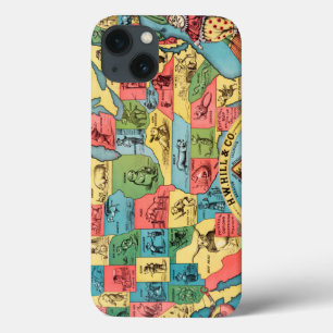 Vintage United States Nicknames Map Case-Mate iPhone Hülle