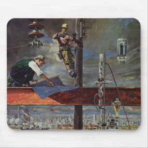 Vintage-Unternehmen, Architekten und Bauwesen Mousepad