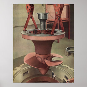 Vintage-Unternehmen, Energie durch riesige Wassert Poster