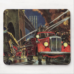 Vintage-Unternehmen, Feuerwehrleute Feuerwehr Feue Mousepad