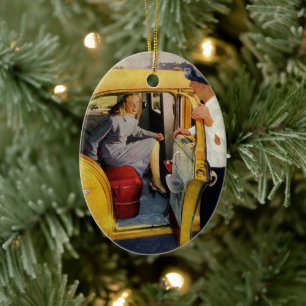 Vintage-Unternehmen, Taxifahrer Frau Passagier Keramik Ornament