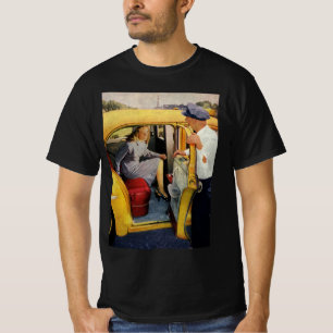 Vintage-Unternehmen, Taxifahrer Frau Passagier T-Shirt
