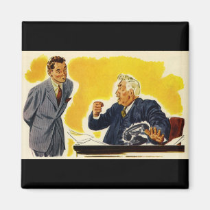 Vintage-Unternehmen, verrückter CEO-Geschäftsführe Magnet