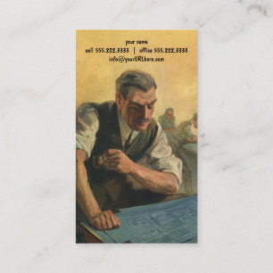 Vintage Unternehmensarchitektur und Gebäude-Bluepr Visitenkarte