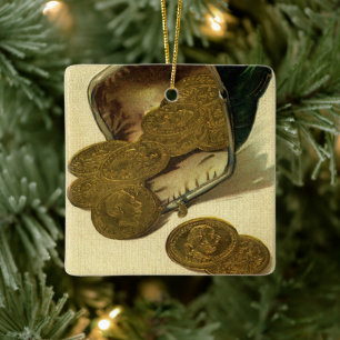 Vintage Unternehmensfinanzierung, Goldmünzen in Ge Keramikornament