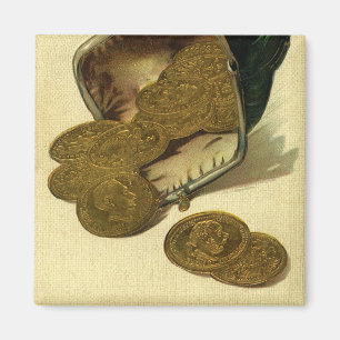 Vintage Unternehmensfinanzierung, Goldmünzen in Ge Magnet