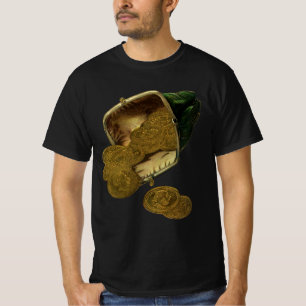 Vintage-Unternehmensfinanzierung, Goldmünzgeld im  T-Shirt