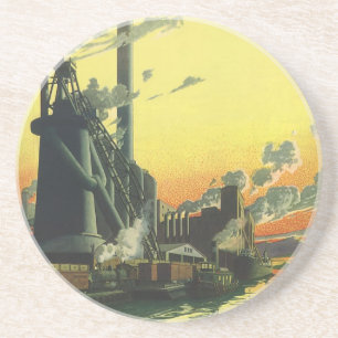 Vintage Unternehmensgruppe, Herstellung auf Dock Sandstein Untersetzer