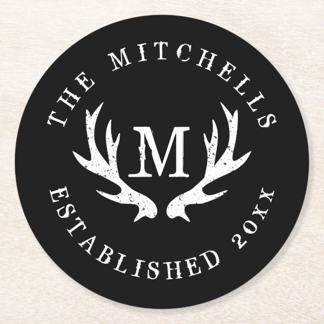 Vintage Untersetzer für Hochzeitsfeier (Vorderseite)