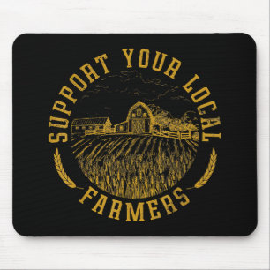 Vintage Unterstützen Sie Ihre Lokalen Bauern Landw Mousepad
