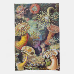 Vintage Unterwasser Seeanemonen von Ernst Haeckel Geschirrtuch