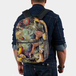 Vintage Unterwasserseelemone von Ernst Haeckel Bedruckter Rucksack