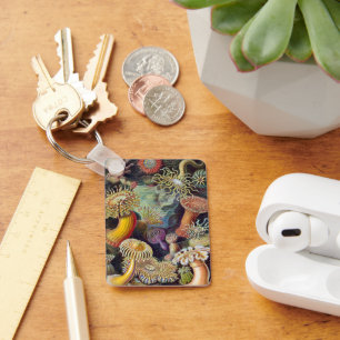 Vintage Unterwasserseelemone von Ernst Haeckel Schlüsselanhänger