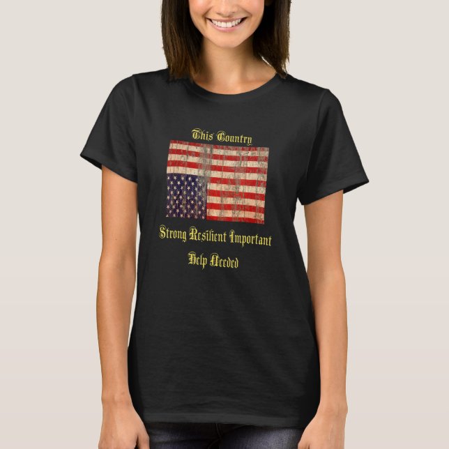 Vintage "Upside Down American Flag" erschüttert T-Shirt (Vorderseite)