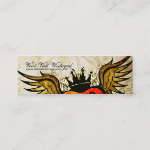 Vintage-Urban-Tattoo-geflügelte-Herz-Geschäftskart Mini Visitenkarte