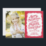 Vintage Urlaubskarte - Rot Feiertagskarte<br><div class="desc">Feiern Sie die Saison mit dieser modernen und stilvollen Urlaubskarte aus Berry Berry Sweet. Besuchen Sie WWW.BERRYBERRYSWEET.COM für weitere unserer stilvollen Urlaubssammlungen. Weitere Farben sind verfügbar.</div>