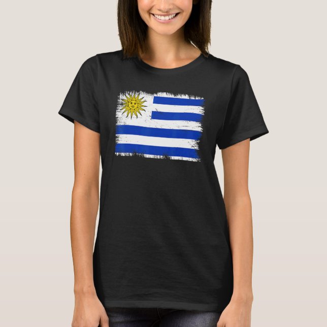 Vintage Uruguay Flag Uruguayan Independence Day T-Shirt (Vorderseite)