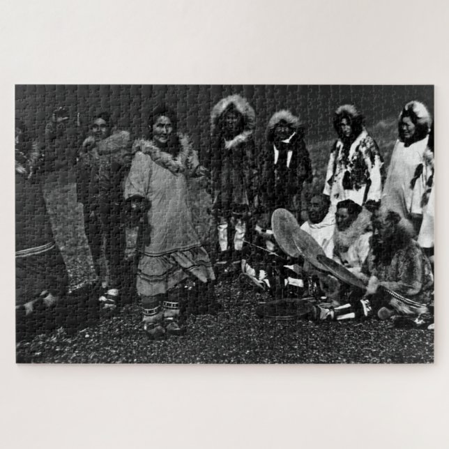 Vintage US Alaska Eskimo Tänzer Puzzle (Horizontal)