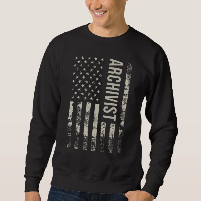 Vintage US American Flag Archivist Sweatshirt (Vorderseite)