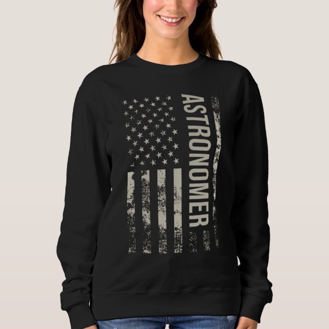 Vintage US American Flag Astronomer Sweatshirt (Vorderseite)