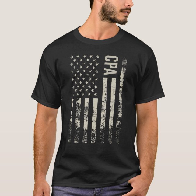 Vintage US American Flag CPA T-Shirt (Vorderseite)