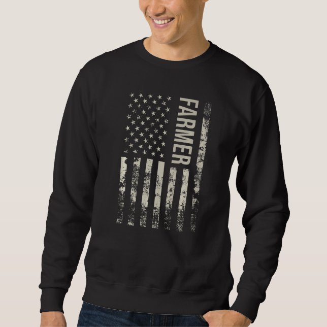 Vintage US American Flag Farmer Premium Sweatshirt (Vorderseite)