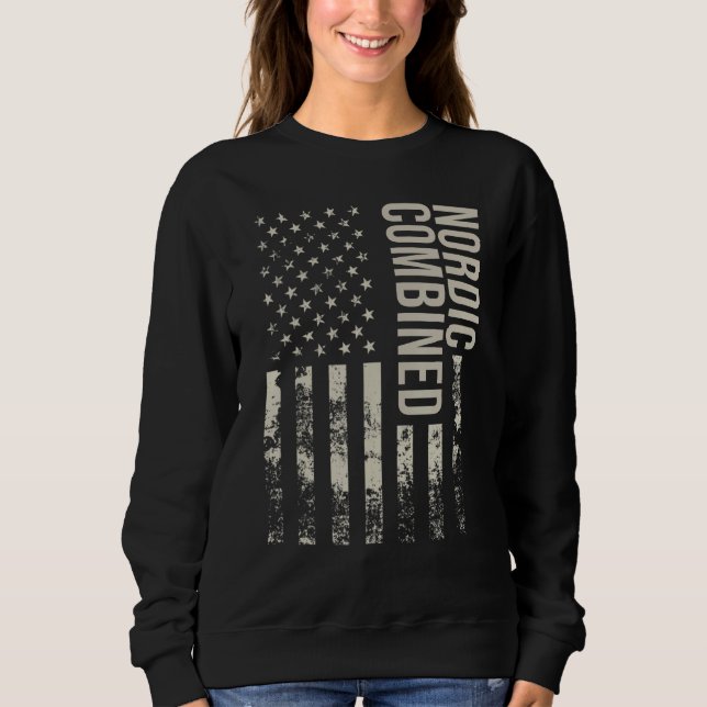 Vintage US American Flag Nordic Combined Sweatshirt (Vorderseite)