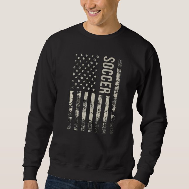 Vintage US American Flag Soccer Premium Sweatshirt (Vorderseite)