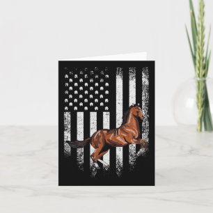 Vintage US-amerikanische Fahne Vollblut Horseb Karte