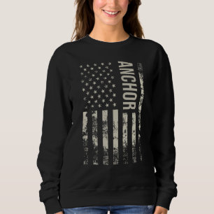 Vintage-US-amerikanische Flagge Anker Sweatshirt