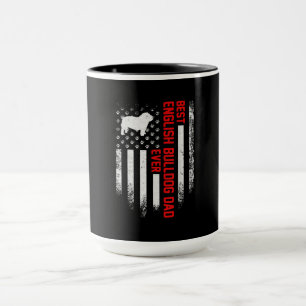 Vintage US-amerikanische Flagge Best English Bulld Tasse