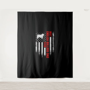 Vintage US-amerikanische Flagge Best English Bulld Wandteppich