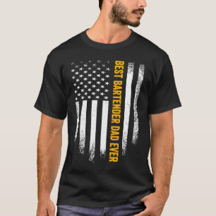 Vintage US-amerikanische Flagge Bester Barkeeper V T-Shirt