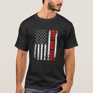 Vintage US-amerikanische Flagge Bester Vater je Fu T-Shirt