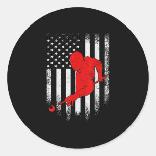 Vintage US-amerikanische Flagge Billiard Snooker Runder Aufkleber