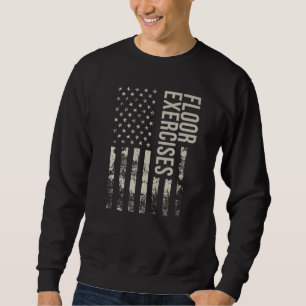 Vintage-US-amerikanische-Flagge-Bodenübungen-Premi Sweatshirt