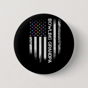 Vintage US-amerikanische Flagge Bowling Grandpa Bo Button