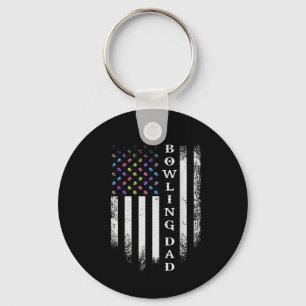 Vintage US-amerikanische Flagge Bowling Vater Bowl Schlüsselanhänger