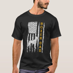 Vintage US-amerikanische Flagge Boxer Dog Vater Si T-Shirt