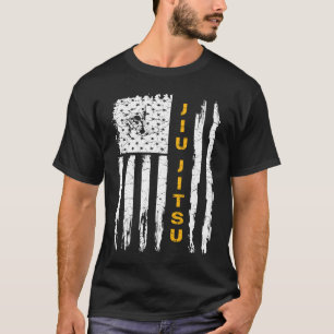 Vintage US-amerikanische Flagge Brasilianisch Jiu T-Shirt